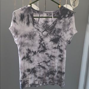 American Eagle Tie Dye Cross Neck tee shirt